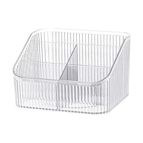Rangement Maquillage, Organisateur de Maquillage avec 5 Compartiments, Rangement Pinceaux Maquillage en Acrylique, Rangement Coiffeuse pour Cosmetique, Eyeliners, Rouge à Lèvres (Clear L) (1/4)