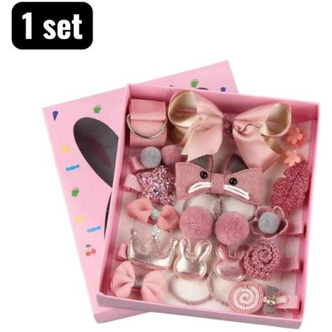 ensemble - Scrunchies - Pinces à cheveux - Ensemble d'accessoires pour cheveux enfants - Épingles à cheveux en tissu doux et pinces à cheveux avec design Princesse - Contient différents types (pinces (1/5)