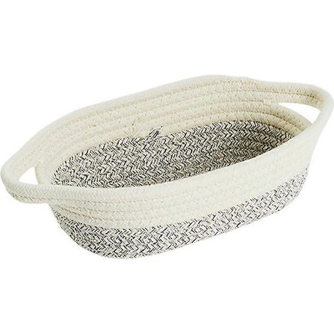Paniers de rangement en corde tressée - Paniers portables en coton pour vêtements, linge de lit, serviettes L (1/4)