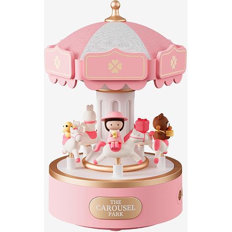 Lampe de chevet musicale Bluetooth, veilleuse giratoire douce avec lumière chaude réglable, décoration élégante rechargeable, cadeau pour enfants et filles (Rose-Haut-parleur BT) (1/5)