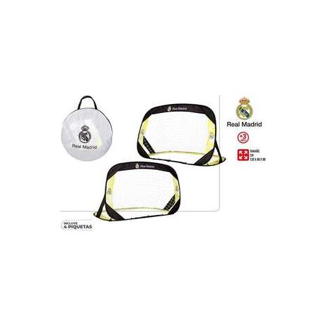 SET 2 PORTERIAS FUTBOL POP UP REAL MADRID 120X80X80CM
