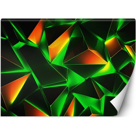 Papier peint Abstraction géométrique verte 3D 450x315 (1/5)