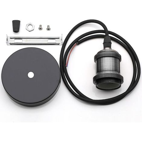 Douille E27 Vintage Cable Suspension Luminaire Fixation Plafonnier avec Cable de 100 cm,E27 Edison Douille de Lampe,Suspension Corde Pavillon Luminaire,Industriel Moderne E27 Support de Lampe (1/5)