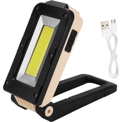 Lampe De Travail Led Cob Portable Rechargeable Usb Avec Aimant Et Crochet Pour Camping Bricolage Urgence 1 Piece (1/5)