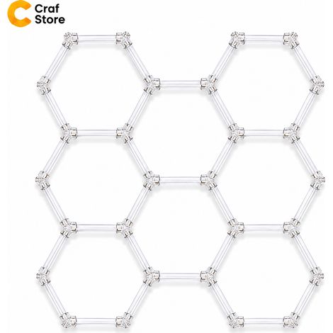 Éclairage LED Hexagonal Garage 8HEX, Plafonnier Nid d’Abeille Blanc Froid, Kit Lampe de Plafond Modulaire 46 cm, Luminaire pour Garage, Atelier, Bureau, Usine, Lavage Auto et Detailing, 242,3 × 252 cm