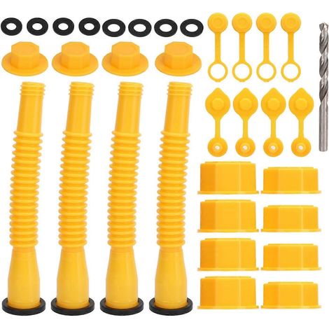 Kit de remplacement de bec verseur pour bidon d'essence, foret de 8 mm, embout anti-débordement universel pour la plupart des bidons d'essence (1/4)