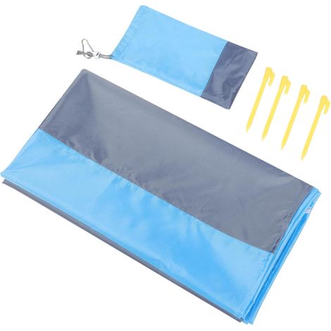 Blue Polyester Picnic Blanket - Foldable, Waterproof and Easy to Store, for Camping and Outdoor Concerts (1/5)