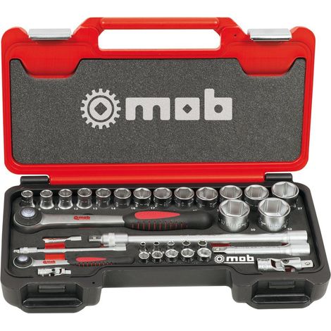 Box Medium 1/4'' + 1/2'' 6 P, Cliquet Rond – 33 Pièces - MOB (1/5)