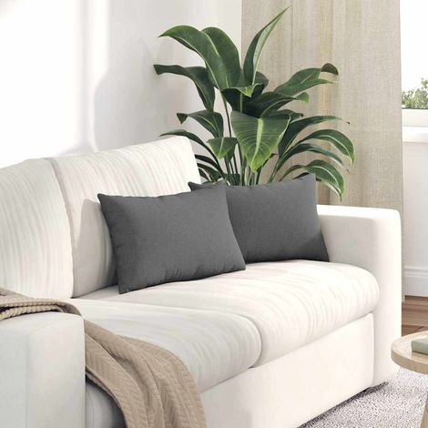 Sofakissen 2 pcs Dunkelgrau 50 x 30 cm Stoff