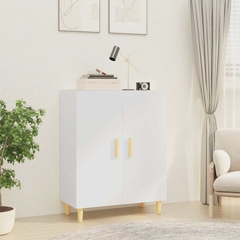 Buffet - Armoire de rangement Enfilade Blanc 70x34x90 cm Bois d'ingénierie BV901159 - BonneVie (1/5)