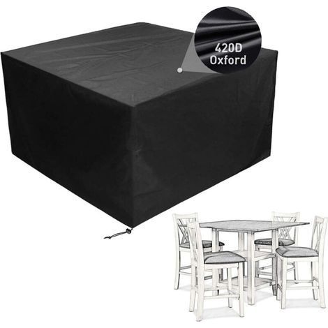 Vtizikl Schutzhülle für Gartenmöbel, wasserdicht, für Ecksofas, rechteckige Tisch- und Stuhlsets, staubdicht, Carré 135x135x74 cm (1/5)