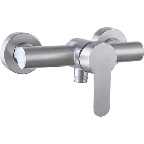 Robinet de douche mural en acier inoxydable - mitigeur de douche - contre le manuel - robinet de salle de bain pour eau froide et chaude (1/5)