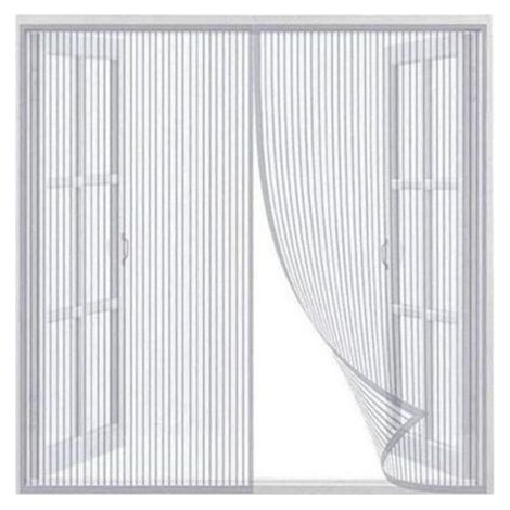 Moustiquaire magnétique à fermeture automatique pour fenêtre, 120 x 130 cm, couleur blanche, avec aimants intégrés et crochets Velcro offerts (1/5)