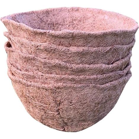 Pack of 5 Round Coco Hanging Basket Planter Liner (25cm) (1/5)