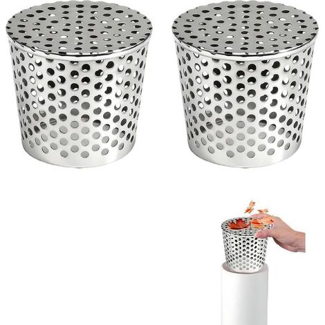 Filtres De Gouttière en Acier Inoxydable, Lot de 2 Crapaudine de Gouttière 75-90mm, Filtre Gouttière À Mailles, Grille Protection Gouttiere Anti Feuille, Filtre de Gouttière pour Éviter les Blocages (1/5)