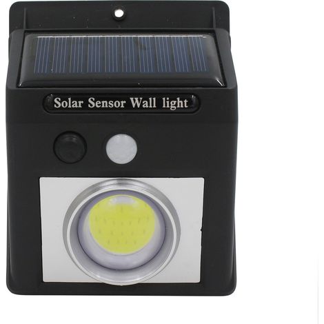 Solar-LED-Wandleuchte mit Dämmerungs- und Bewegungssensor, Schwarz, 7500 K, 20000 Std., 7hSevenOn