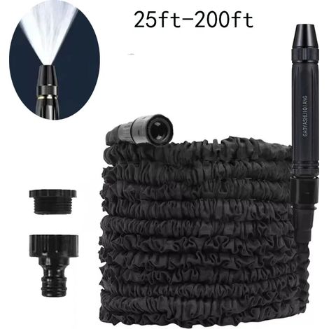 Tuyau extensible magique (noir, autre) : arrosage du jardin et de la maison, nettoyage haute pression de voiture, pistolet à eau, accessoires de jardinage. (1/5)