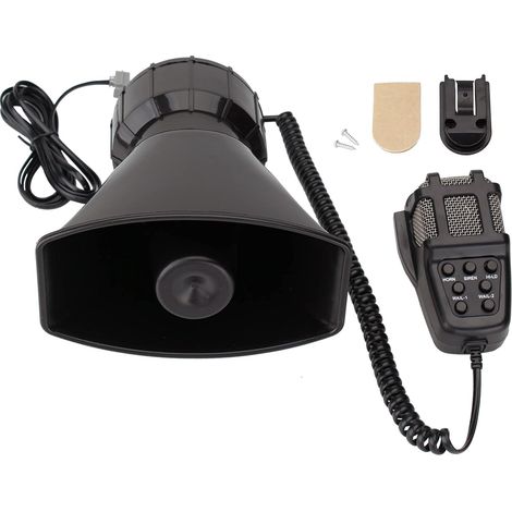 Sirène de Voiture Avec 7 Sons Police Sirène Haut-Parleur Amplificateur Alarme Voiture Avec PA Micro 12V 100W PA Amplificateur de Son D'urgence de klaxon (1/5)
