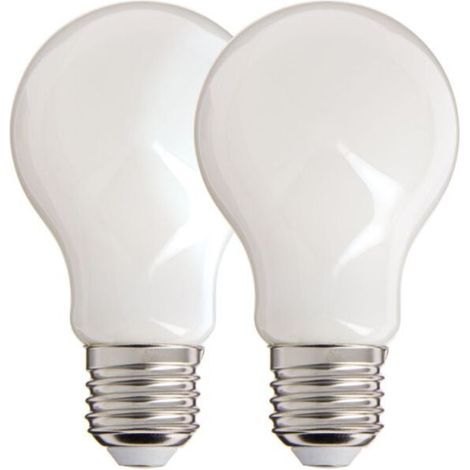 2er-Pack LED-Filamentlampen A60, mattiert, E27 – 806 lm, 60-W-Äquivalent, Farbtemperatur 2700 K (warmweiß), ideal für Kronleuchter und Wandleuchten