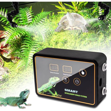Brumisateur Terrarium Reptiles Plantes,Système Humidificateur Plantes d'intérieur avec Minuterie et Arroseur de Brouillard Réglables 360°,Système de Brumisation Terrarium pour Amphibiens Fleurs (1/5)