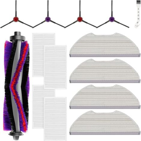 Accessoires pour aspirateur robot Eureka E10s – Kit de 14 pièces – Comprend une brosse principale, un filtre HEPA, un chiffon de nettoyage et une brosse latérale (1/5)