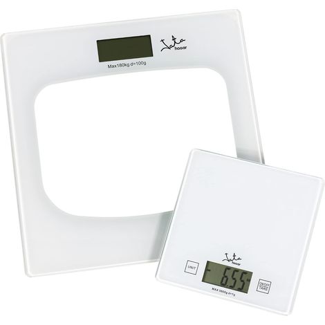 Pèse-personne numérique Jata P111, écran LCD, haute précision, ultra-fin, capacité de 180 kg, plateau en verre, arrêt automatiqu (1/4)