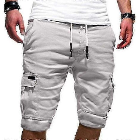 Herren-Joggingshorts, elastischer Bund, Cargotaschen, mittellanger Oberschenkel (1/2)