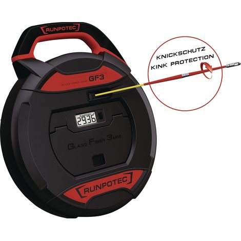 Dispositivo di inserimento cavi GF3 Lunghezza banda 30 m Raggio di curvatura 38 mm con misuratore di metri
