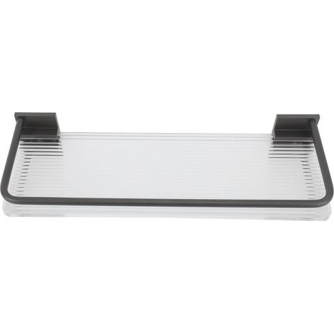 30 cm Wandregal fürs Badezimmer, Handtuchhalter aus Aluminium und Acryl, grau (1/5)