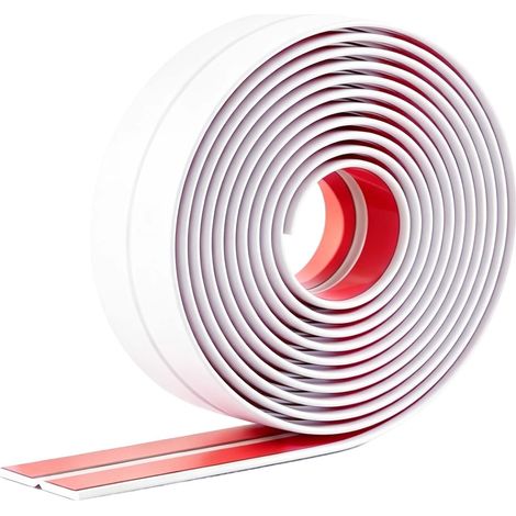 Blanc Baguette d’Angle PVC 2cm×5m Cornière Moulure Murale Autocollante Flexible Protection Angle Mur Bordure Carrelage Profilé Souple Décoration Murale Plafond (1/5)