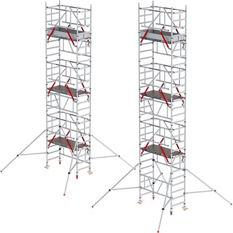 Altrex MiTower PLUS Fahrgerüst Safe-Quick®2 Geländer 1-Person-Aufbau Aluminium mit breiter mit Holz Plattform 0,75x1,72m 8,20m AH (1/5)