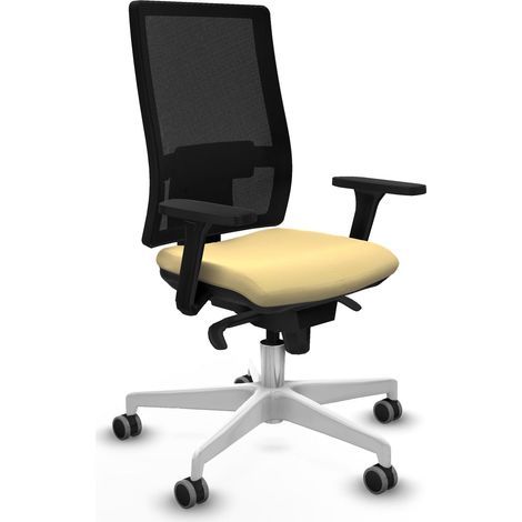 Sedia da ufficio piqueras y crespo Horna nero similpelle crema
