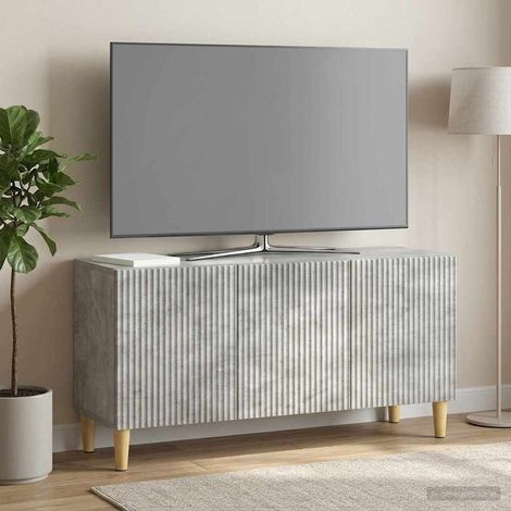Meuble TV Gris béton 99 x 34,5 x 50 cm Bois d'ingénierie vidaXL (1/5)