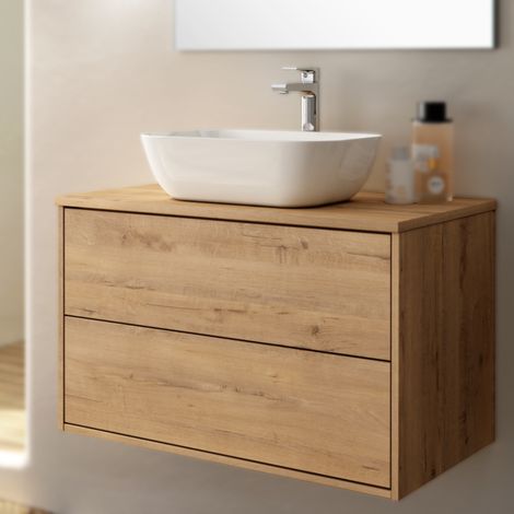 THE BATH POINT Mueble de Baño Sin Lavabo Star TOP, Roble con Preciosa Veta, Ancho de 80 cm (1/5)