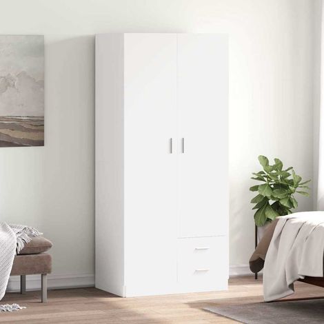 800639 vidaXL Wardrobe White 80x52x180 cm Engineered Wood (1/5)
