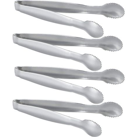 Set mit 4 Mini-Zuckerzangen aus Edelstahl – 10 cm quadratisch, vergoldet (1/5)