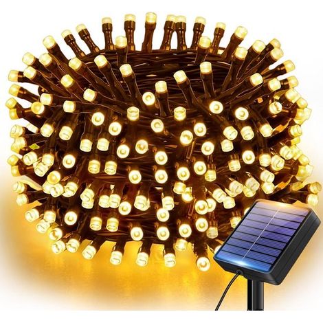 Suspension solaire - 8 modes d'éclairage - Idéale pour les jardins, les balcons ou les décorations de Noël - Blanc chaud - 6,5 m avec 30 LED - 1 pièce-AquaForge
