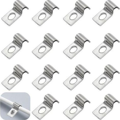 100 Pièces Attache de Fixation pour Tube en U. Serrage Inox Clips.pour La Fixation de Câbles.Tuyaux.Grillage Rigide(4mm)