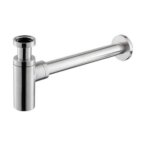 Sifone d'arredo per lavabo acciaio inox Vema TIBER STEEL P000459 Satinato (1/2)