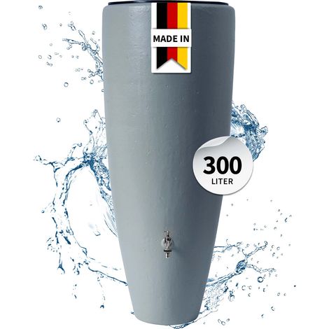 GARANTIA 2in1 Regentonne 300 Liter zinkgrau inkl. Pflanzschale