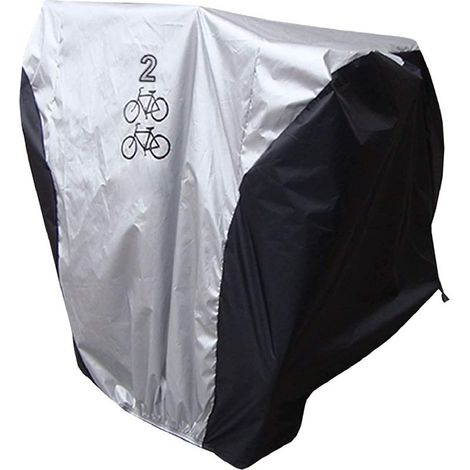 Housse de Vélo Extérieure pour 2 Vélos, Bâche Protection de Bicyclette en Tissu Polyester Imperméable Anti-Poussière Pluie Soleil Neige pour Vélo de Route VTT, 200x80x110cm (1/5)