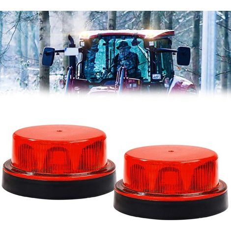 Juego de 2 mini luces de advertencia LED rojas, luces intermitentes y de advertencia LED de 12V/24V, luz estroboscópica. (1/5)