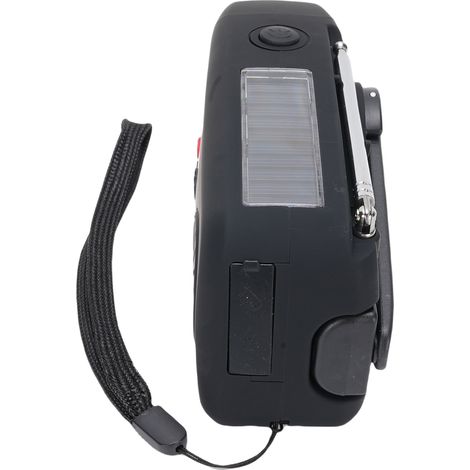 Radio solaire d'urgence avec manivelle et chargement USB-C, radio portable AM/FM, batterie rechargeable 2000 mAh, alarme SOS et lampe torche pour le camping et la randonnée en cas de panne de courant (1/5)