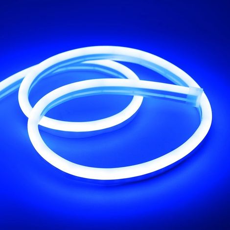Striscia Led con Effetto Neon IP65 Esterno 12V Flessibile Tagliabile Luce Blu (1/3)