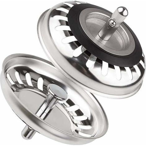 Panier de bonde classic diamètre 79.3 mm，Lot de 2 Bouchon Evier Cuisine INOX, Filtre Evier Cuisine Universel,T-Audace Bouchon de Bonde Evier Antiblocage en Acier Inoxydable , pour Cuisine et Salle de (1/5)
