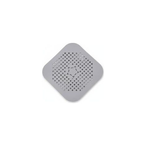 Siphon de sol carré en silicone gris – JINFGERNE – Crépine anti-cheveux avec ventouses – Filtre de bonde pour douche, baignoire et évier