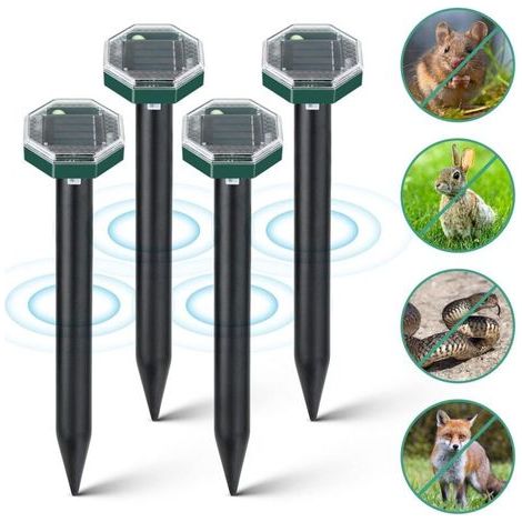 DBBEGK Taupe Ultrason Solaire,Anti Taupe Ultrason Solaire avec IP65 Imperméable,repulsif chat exterieur，À Utiliser à l'extérieur ou dans Le Jardin pour repousser Les Taupes et Les spermophiles