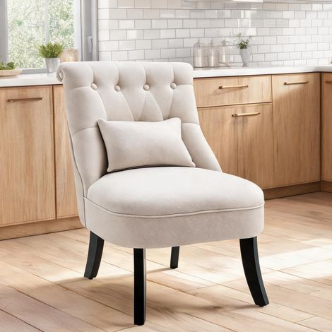 Fauteuil de salon cremeweiß 52,5 x 69 x 77 cm (1/5)