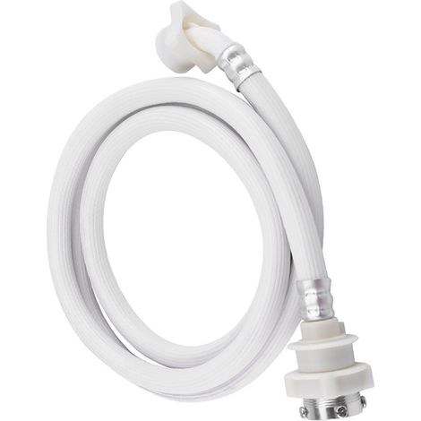 Tuyau d'arrivée d'eau pour machine à laver, raccord de tuyau blanc, longueur 2 m (1/5)