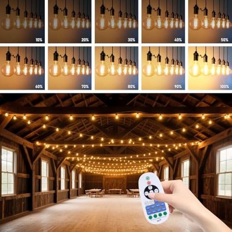 Variateur pour guirlandes lumineuses LED 750 W avec télécommande, variateur à prise secteur CA 220–240 V pour rubans lumineux et lampes à intensité variable, télécommande à 23 boutons avec minuterie (1/3)